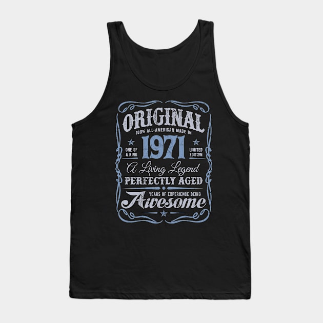 1971 Birthday All-American ORIGINAL Aged to Perfection Tank Top by Irregulariteez